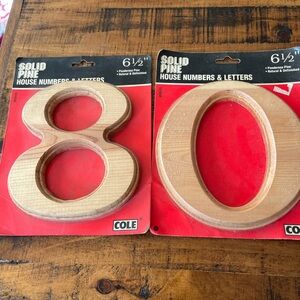 Solid Pine House House Numbers 6.1/2 inches New sealed